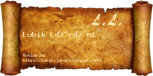 Lubik Lóránt névjegykártya