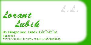 lorant lubik business card